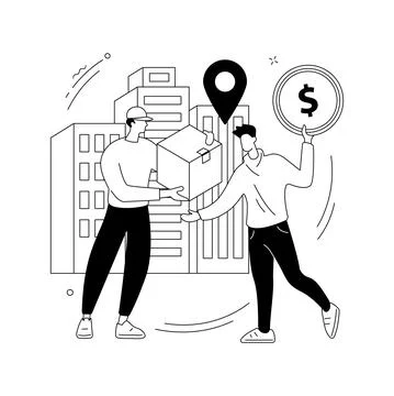 Cash on delivery abstract concept vector illustration. Stock Illustration