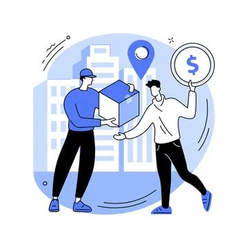 Cash on delivery abstract concept vector illustration. Stock Illustration
