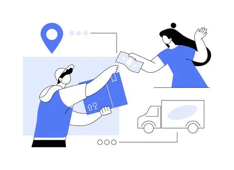 Cash on delivery abstract concept vector illustration. Stock Illustration