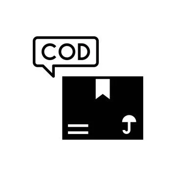 Cash on Delivery Box with Speech Bubble COD Text Stock Illustration