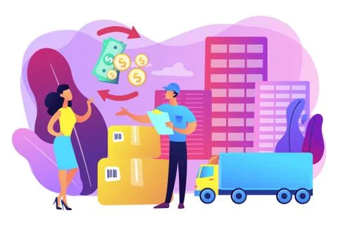 Cash on delivery COD concept vector illustration Stock Illustration