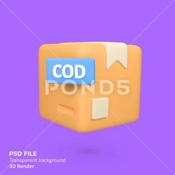 Cash on delivery package isolated 3d render icon illustration Plantilla PSD