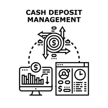 Cash deposit management system optimizing financial flow Stock Illustration