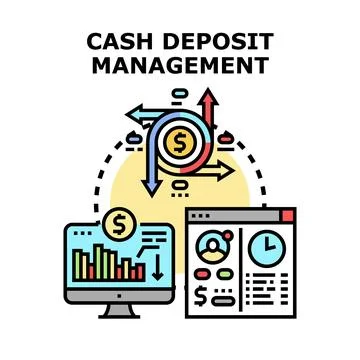 Cash deposit management system optimizing financial flow 스톡 일러스트