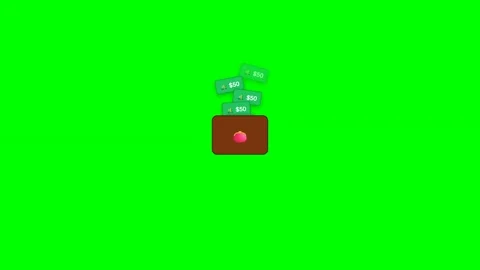 Cash dollar bills pulling out of wallet on green screen Vídeo Stock 344371631