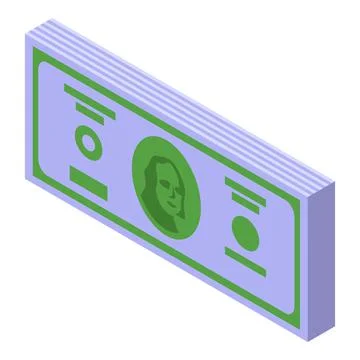 Cash dollar icon isometric vector. Money paper Stock Illustration