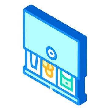 Cash drawer isometric icon vector illustration color Stock Illustration