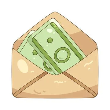 Cash in envelope Illustrazione stock