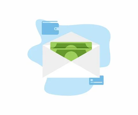 Cash envelope system icon design. Finance investments, money transaction concept Stock Illustration