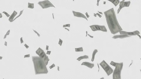 Cash Explosion Raining Money - Alpha Channel - Inflation Interest Rates Business Stock Footage