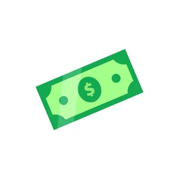 Cash flat icon. dollar flat clip art Stock Illustration