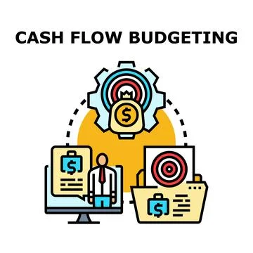Cash flow budgeting process for financial management Stock Illustration