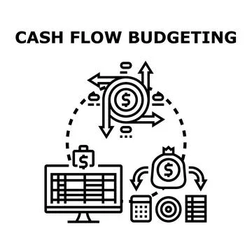 Cash flow budgeting process managing financial resources effectively Stock Illustration