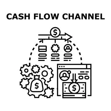 Cash flow channel optimizing financial management process Stock Illustration