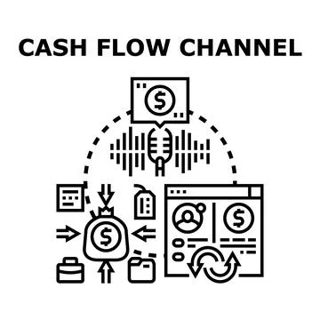 Cash flow channel strategy generating revenue concept Stock Illustration