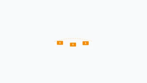 Cash Flow flat design finance icon in orange color seamless loop Stock Footage 342622360