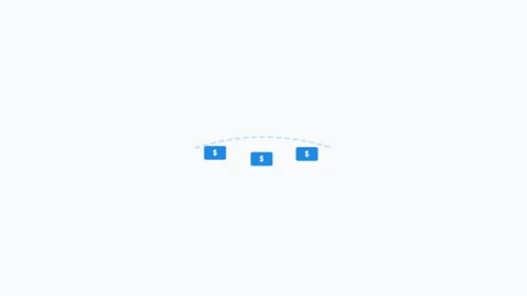 Cash Flow flat design finance icon in blue color seamless loop Stock Footage 342622367