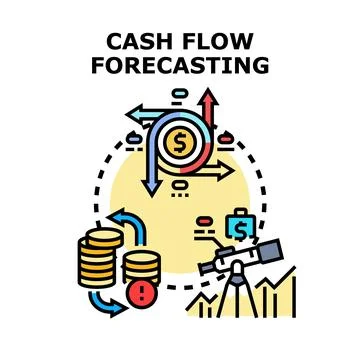 Cash flow forecasting analyzing business finance Illustrazione stock