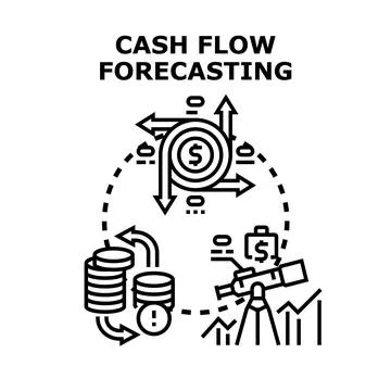 Cash flow forecasting analyzing business finance Stockillustratie