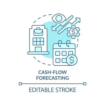 Cash-flow forecasting turquoise concept icon Stock Illustration