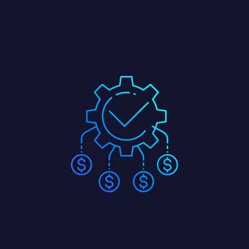 Cash flow, funds optimization, vector linear icon Illustrazione stock