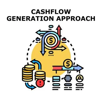 Cash flow generation approach producing financial income Stock Illustration