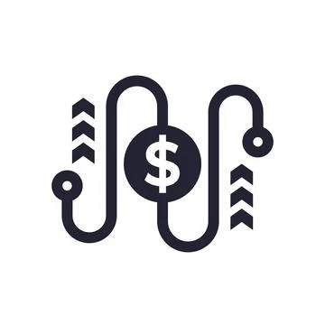 Cash flow icon on white Stock Illustration