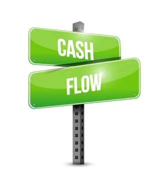 Cash flow intersection road sign concept Ilustración de archivo