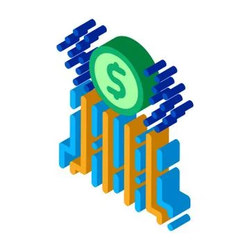 Cash flow isometric icon vector illustration Stock Illustration