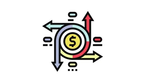 Cash flow management business process color icon animation Stock Footage 326110621