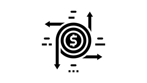 Cash flow management business process glyph icon animation Stock Footage 326147758