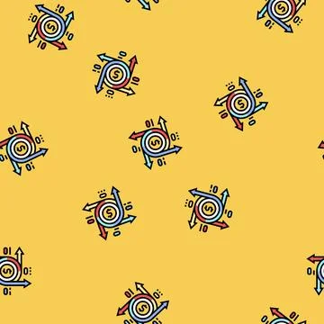 Cash flow management business process vector seamless pattern Illustrazione stock