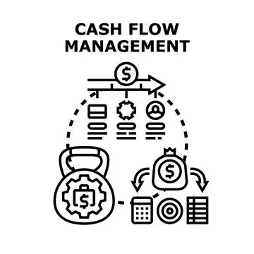 Cash flow management process planning and optimization Stock Illustration