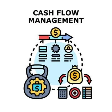 Cash flow management process planning and optimization Stock Illustration