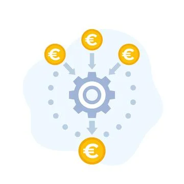 Cash flow optimization vector icon with euro イラスト素材