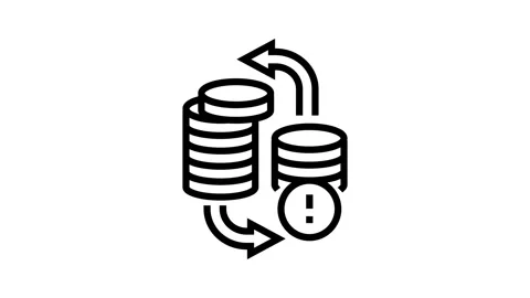 Cash flow problems line icon animation Stock Footage 326121017