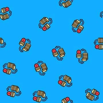 Cash flow problems vector seamless pattern Stock Illustration