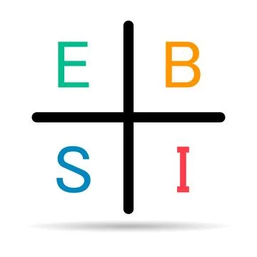 Cash flow quadrant icon shadow, business plan investor manager vector illustr Stock Illustration