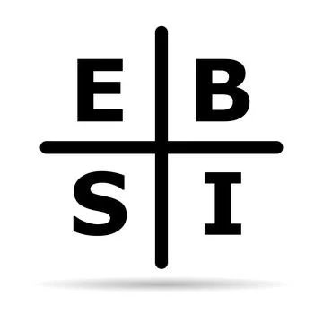 Cash flow quadrant icon shadow, business plan investor manager vector illustr Stock Illustration