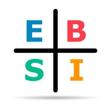 Cash flow quadrant icon shadow, business plan investor manager vector illustr Stock Illustration