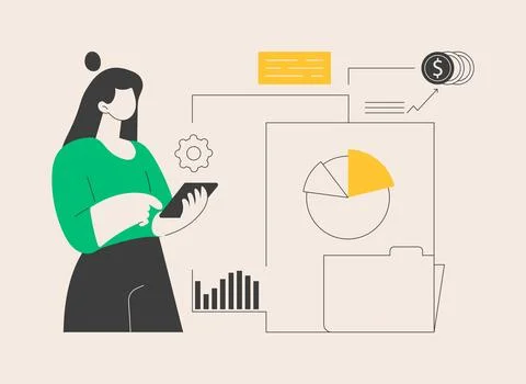 Cash flow statement abstract concept vector illustration. Stock Illustration