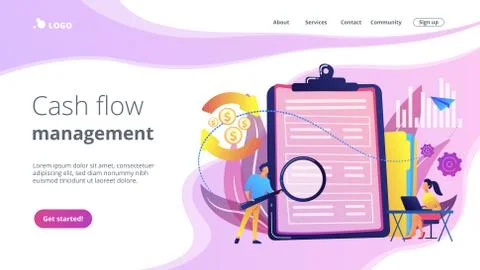 Cash flow statement concept landing page. Stockillustratie