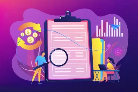 Cash flow statement concept vector illustration. Stock Illustration