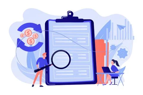 Cash flow statement concept vector illustration. Illustrazione stock