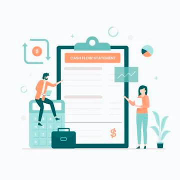 Cash flow statement illustration concept Stock Illustration