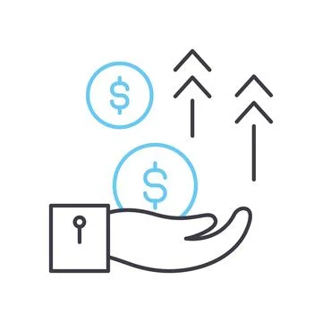Cash flow statement line icon, outline symbol, vector illustration, concept sign Illustrazione stock
