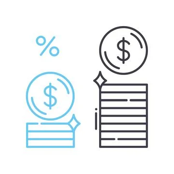 Cash flow statement line icon, outline symbol, vector illustration, concept sign 스톡 일러스트