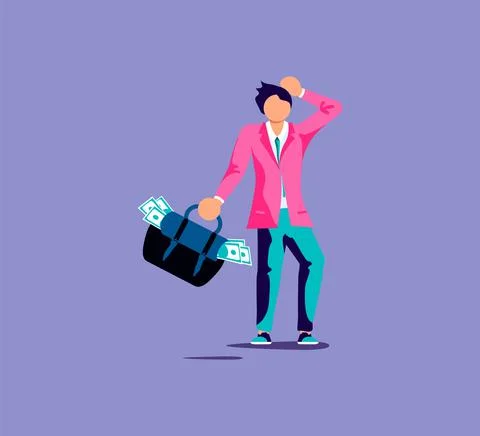 Cash flow statement metaphor Stock Illustration