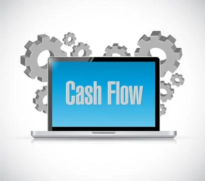 Cash flow technology computer sign concept Ilustración de archivo