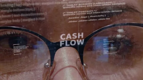 Cash Flow text on background of developer Stock Footage 149837685